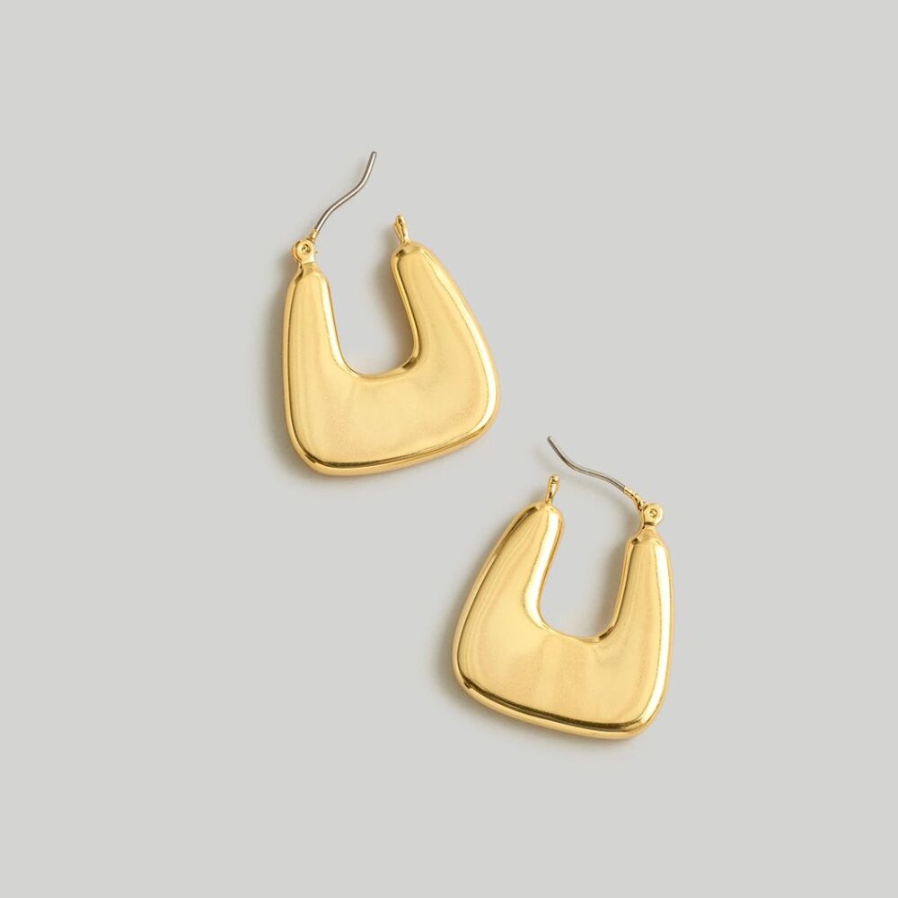 Madewell Chunky Triangle Hoop Earrings Vintage Gold